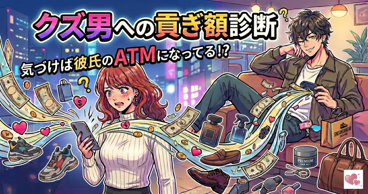 クズ男への貢ぎ額診断のキービジュアル